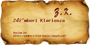 Zámbori Klarissza névjegykártya